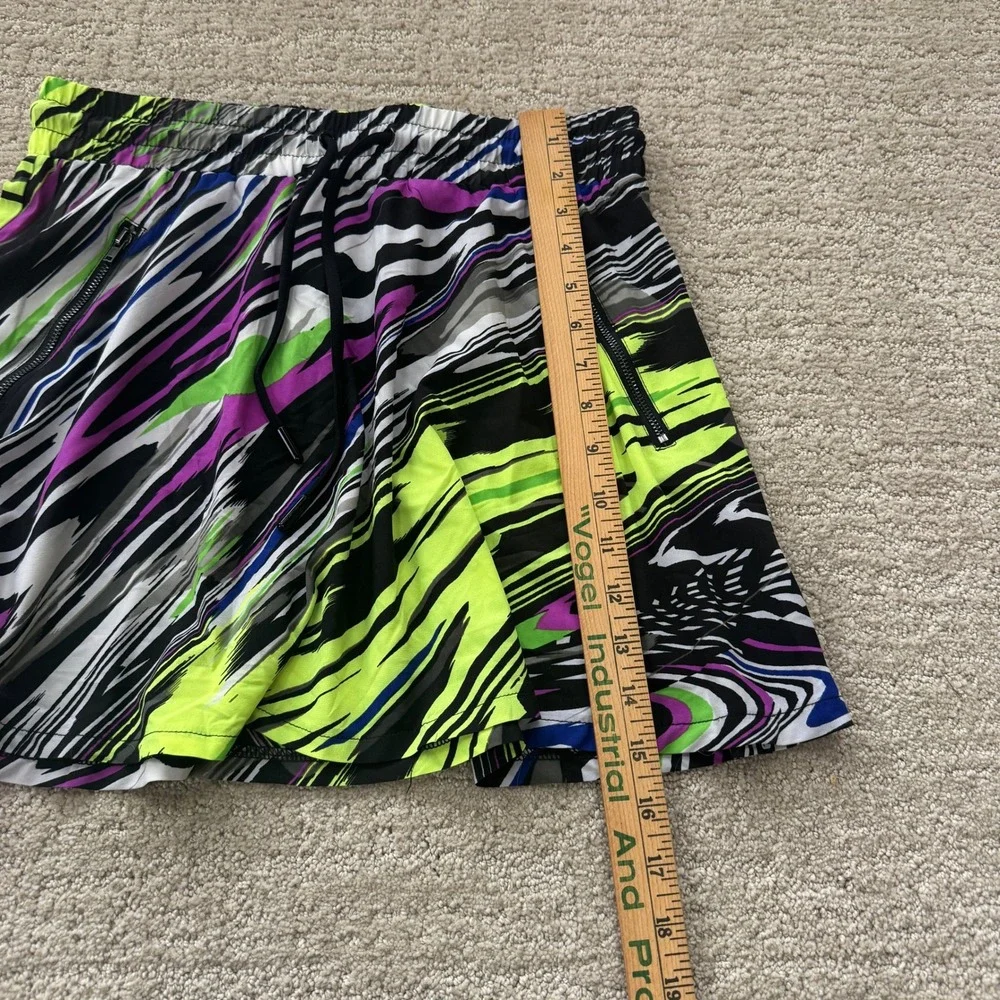 Fabletics Mikah Abstract Neon Swirl Athletic Skirt Zip Pockets Size Small EUC